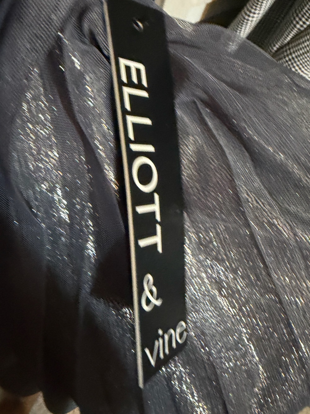 Elliot & Vine Pleated Metallic Midi Skirt - Gray Shimmer- 3X - Picture 2 of 15